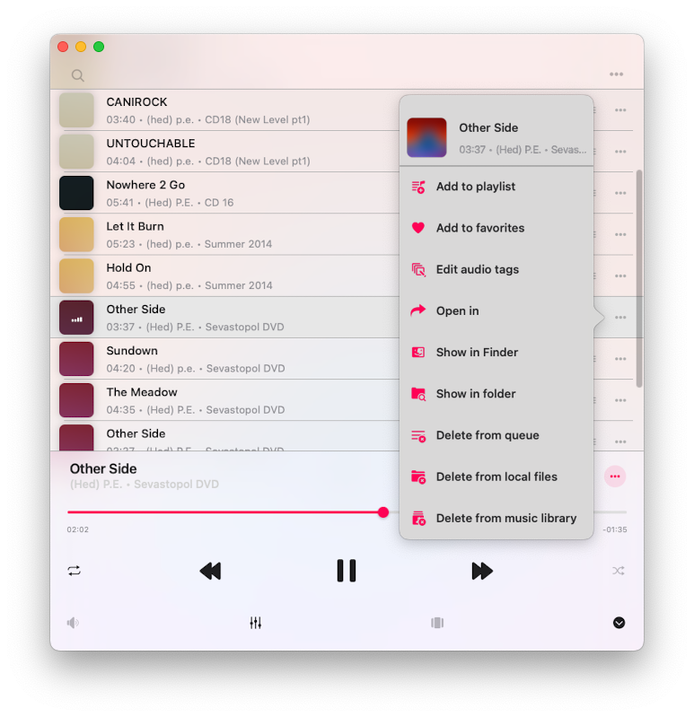 Options Menu