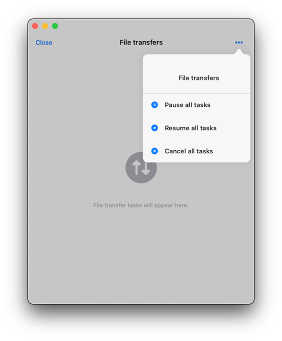 File Transfers Screen