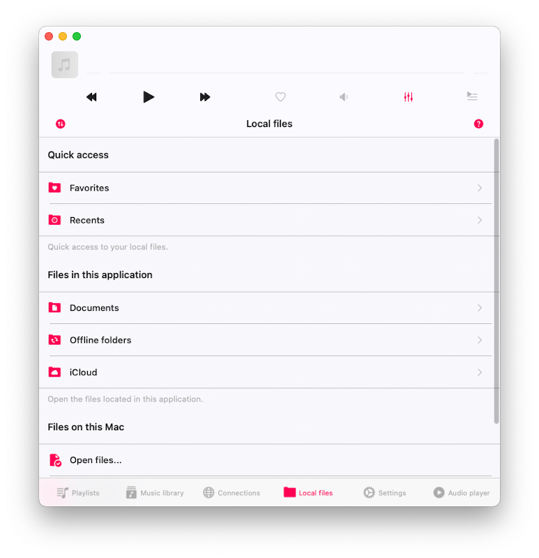 Local Files Screen