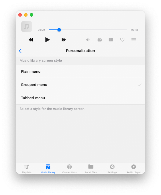 Personalization screen
