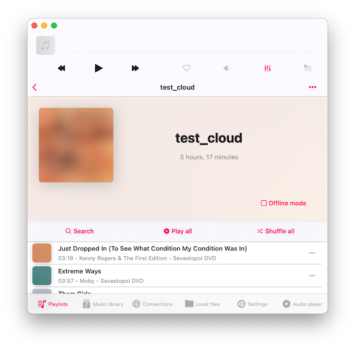playlist screen