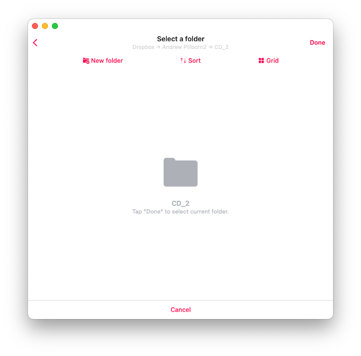 select a folder