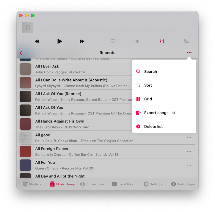 export recents