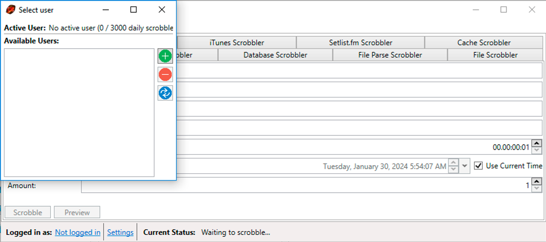 Add account screen