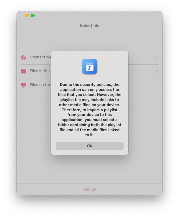 system file picker warning alert