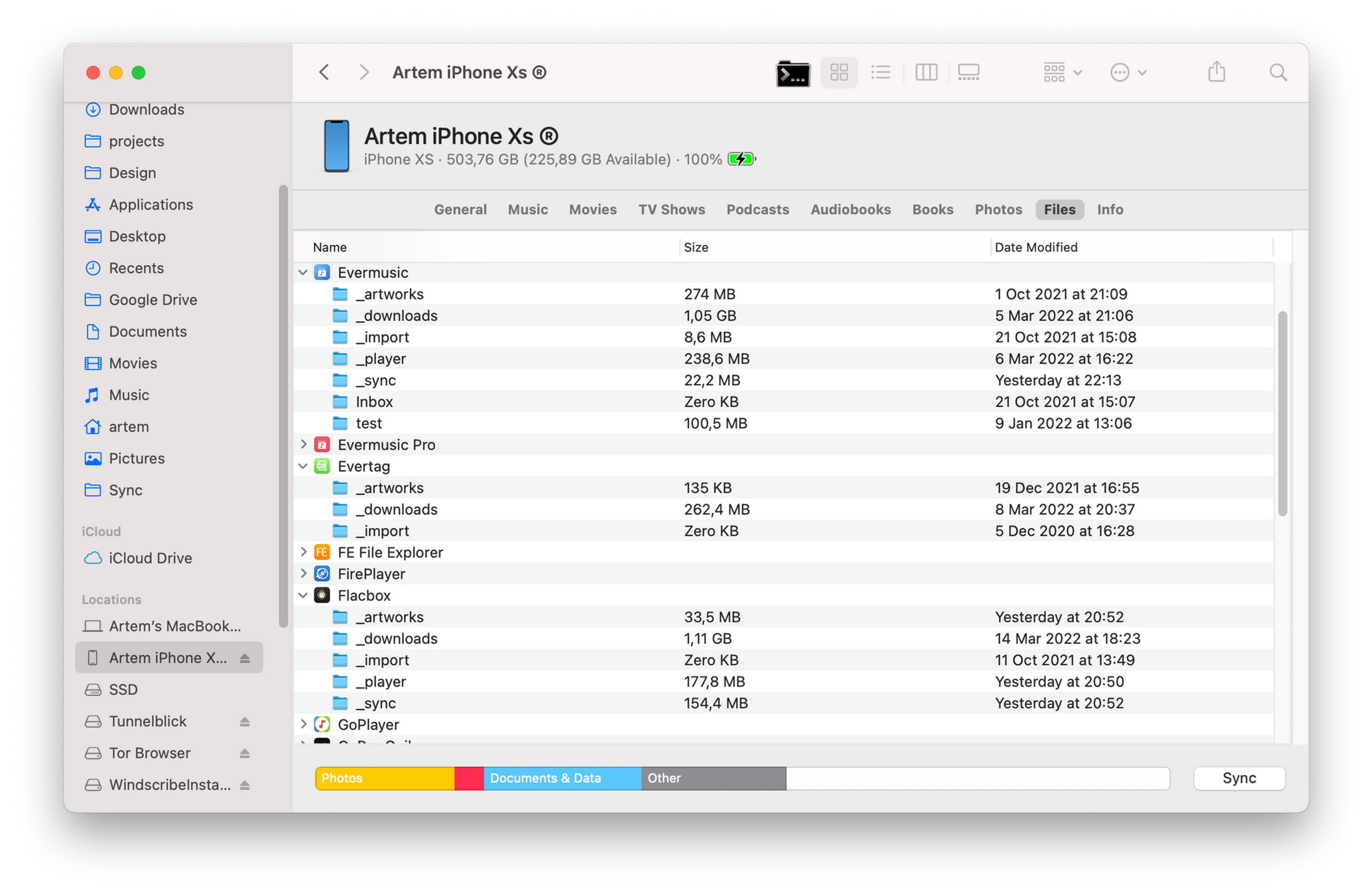 MacOS Finder Window