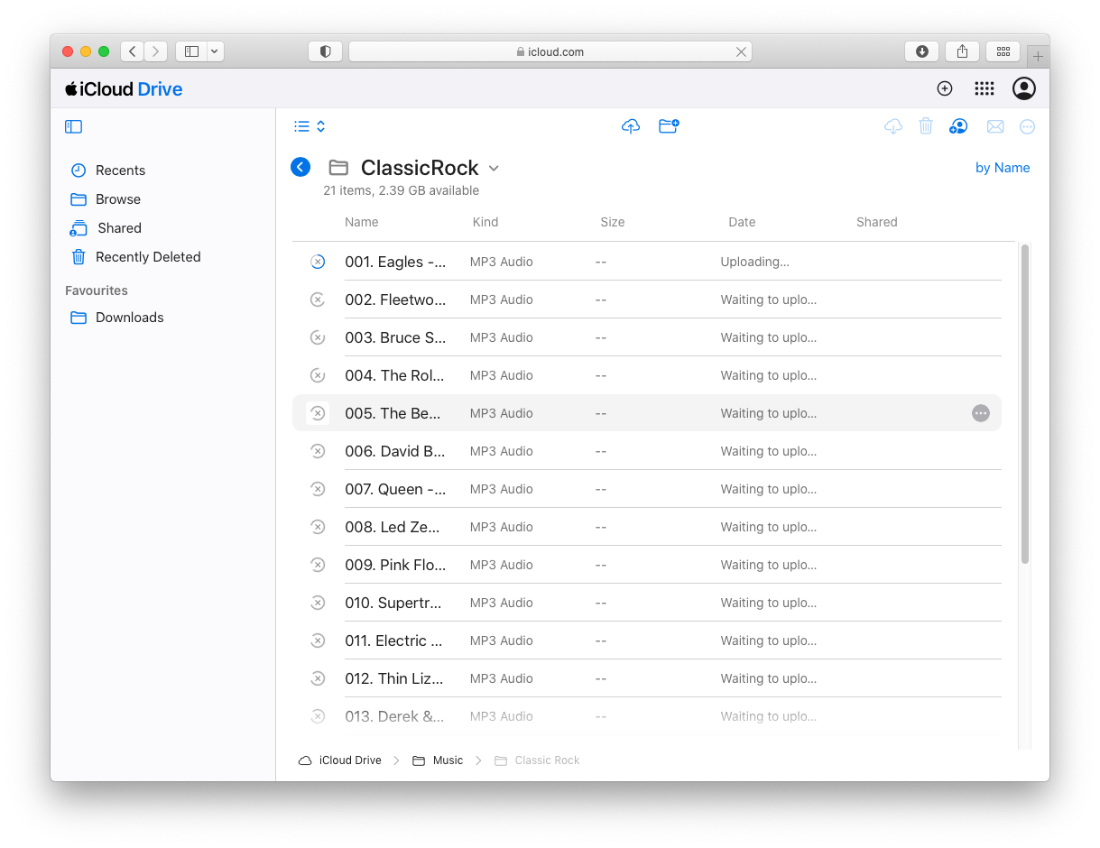 iCloud Upload