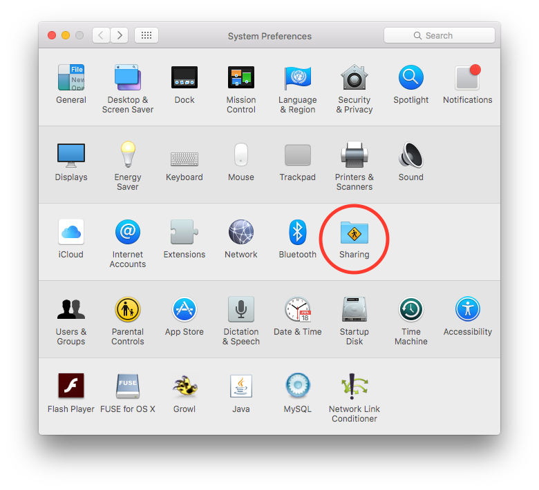 Mac Settings Screen