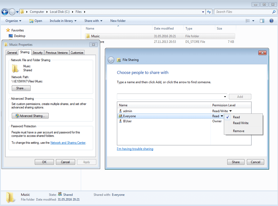 Window SMB Sharing Screen